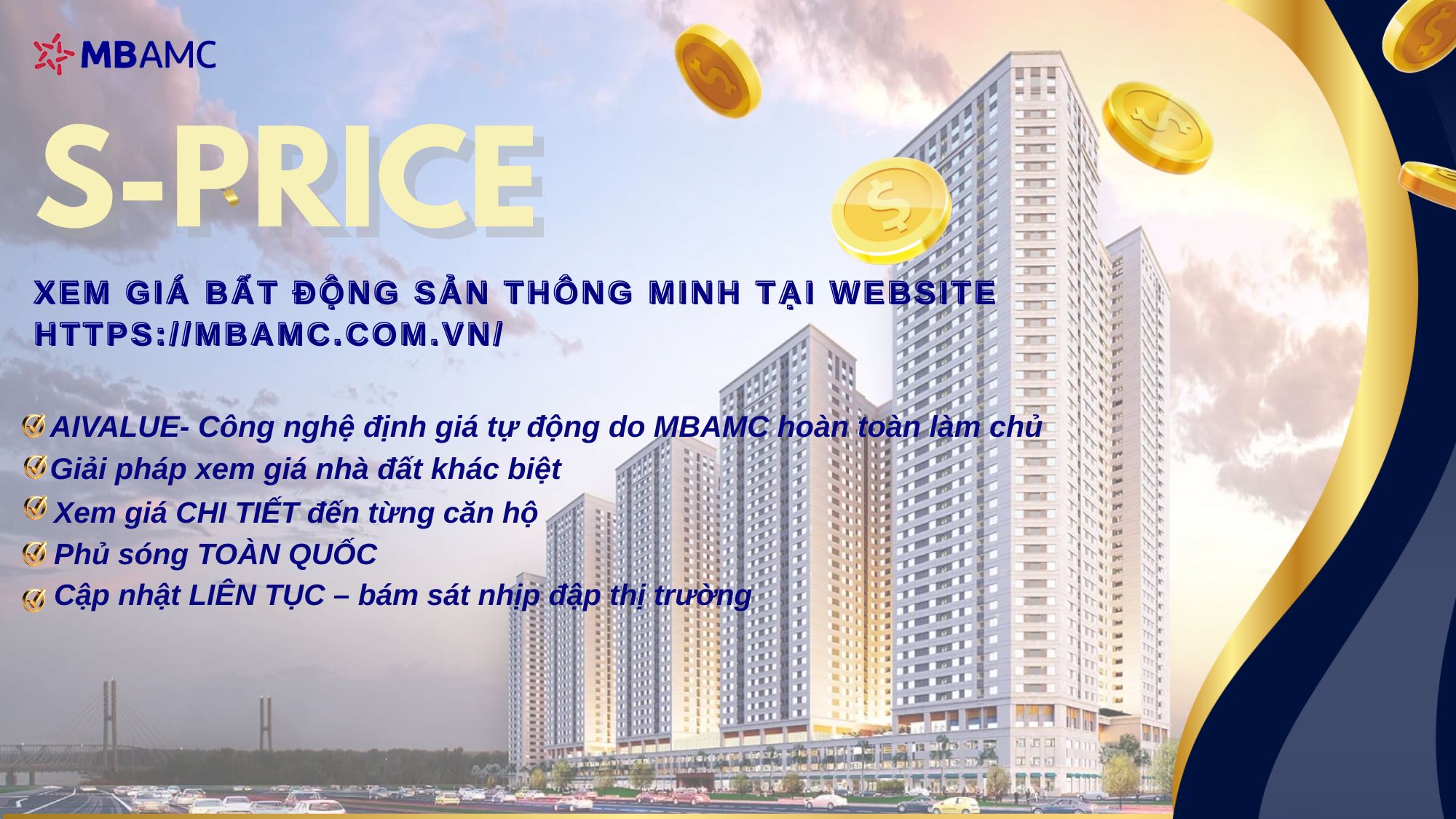 MBAMC chính thức ra mắt sản phẩm S-PRICE – Tra cứu giá bất động sản thông minh tại website: https://mbamc.com.vn/