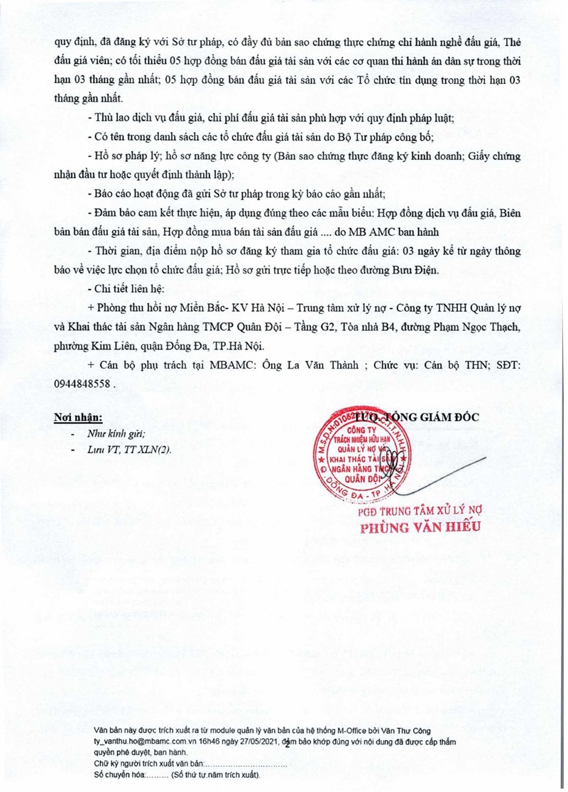 Ảnh chụp văn bản thông báo, trang 2