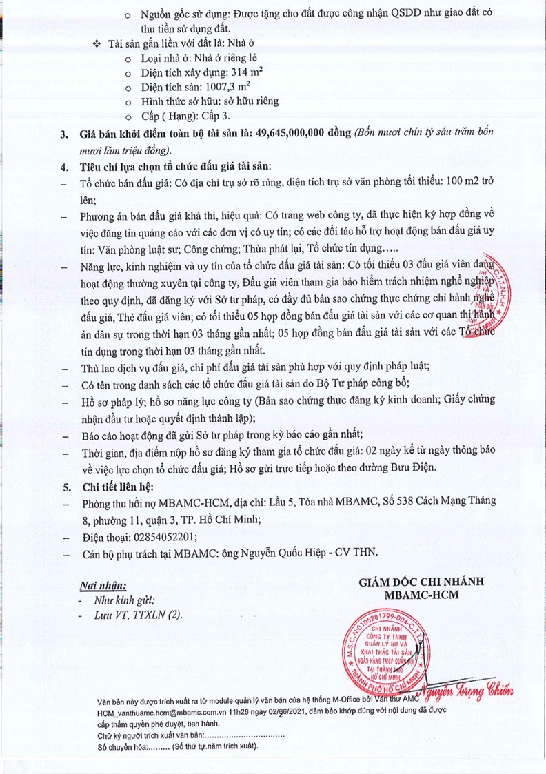 Ảnh chụp văn bản thông báo, trang 2
