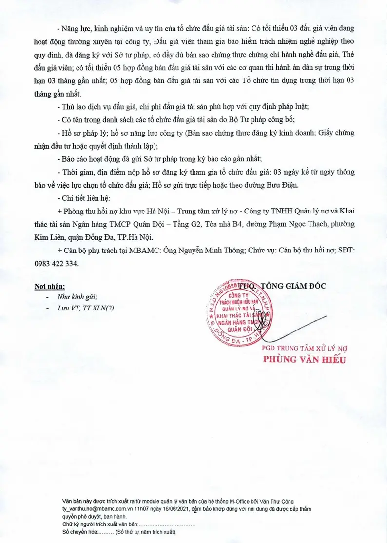 Ảnh chụp văn bản thông báo, trang 2