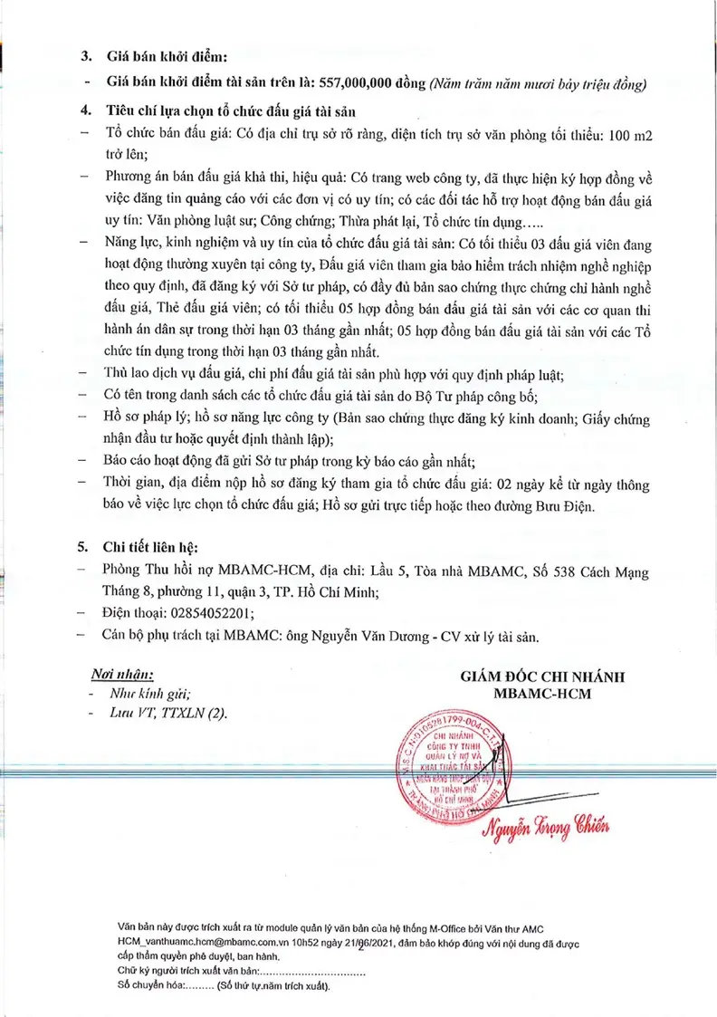 Ảnh chụp văn bản thông báo, trang 2