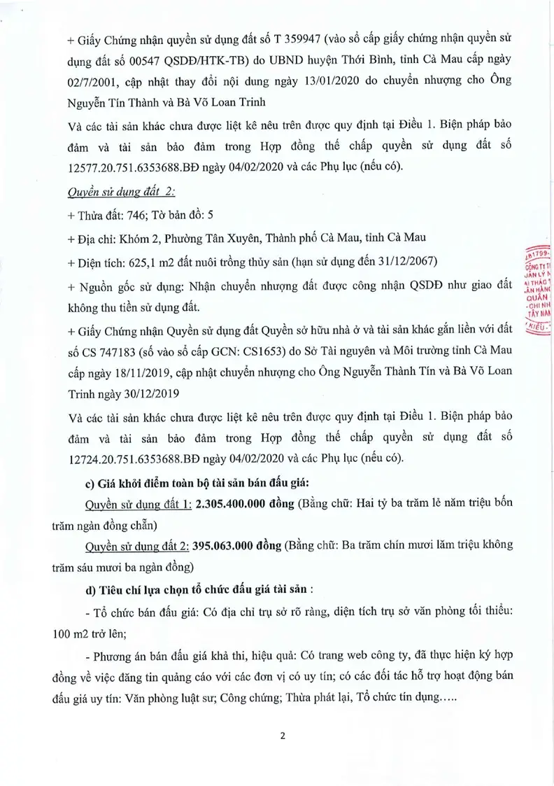 Ảnh chụp văn bản thông báo, trang 2