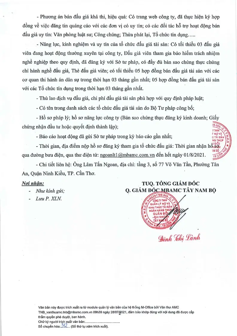 Ảnh chụp văn bản thông báo, trang 2