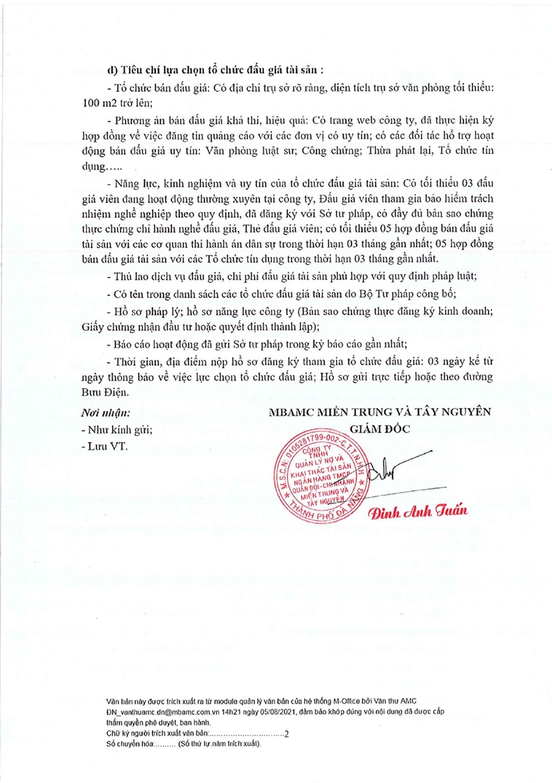 Ảnh chụp văn bản thông báo, trang 2