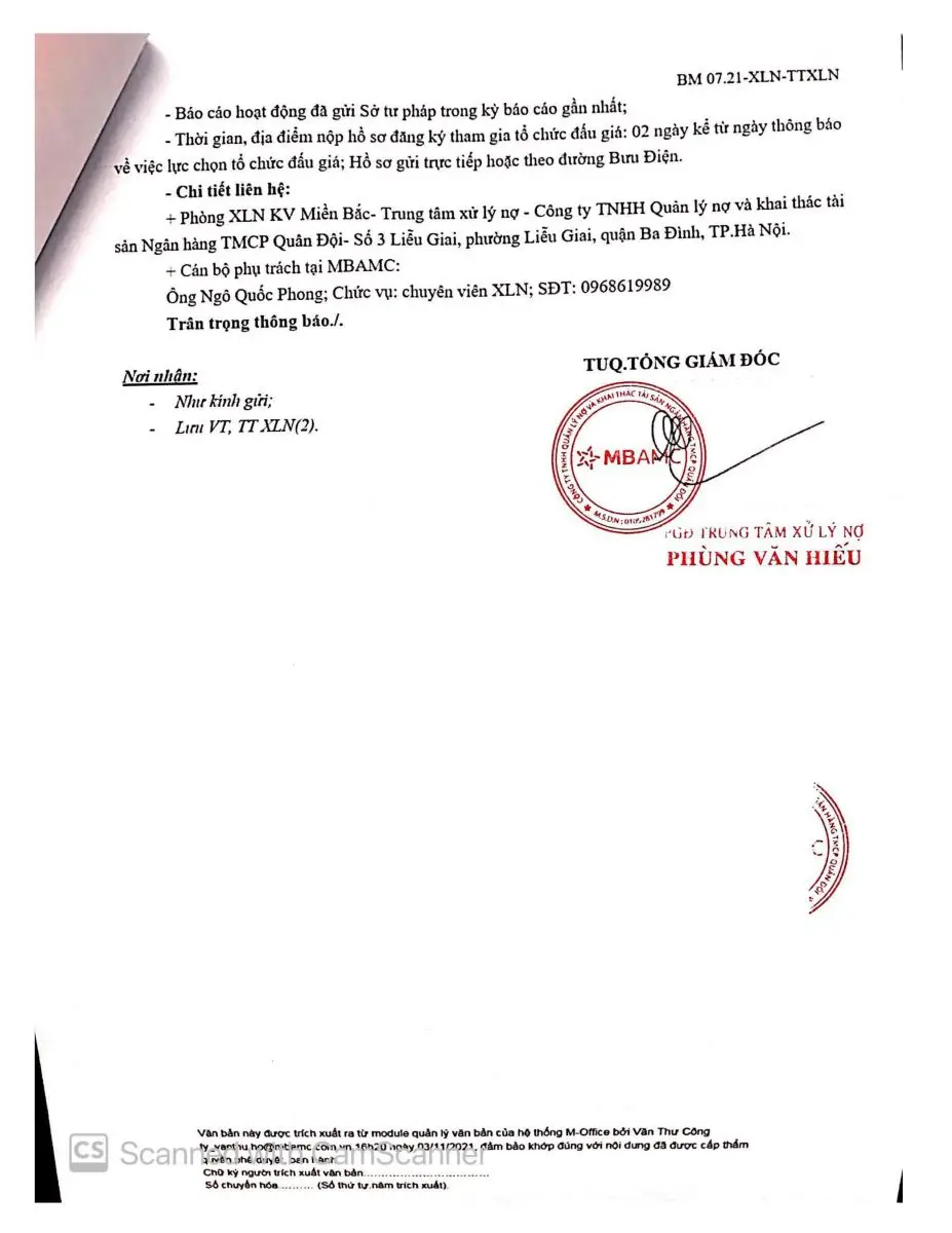Ảnh chụp văn bản thông báo, trang 3