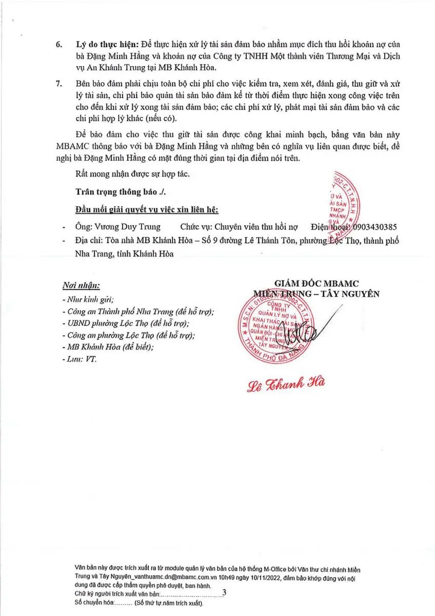 Ảnh chụp văn bản thông báo, trang 3