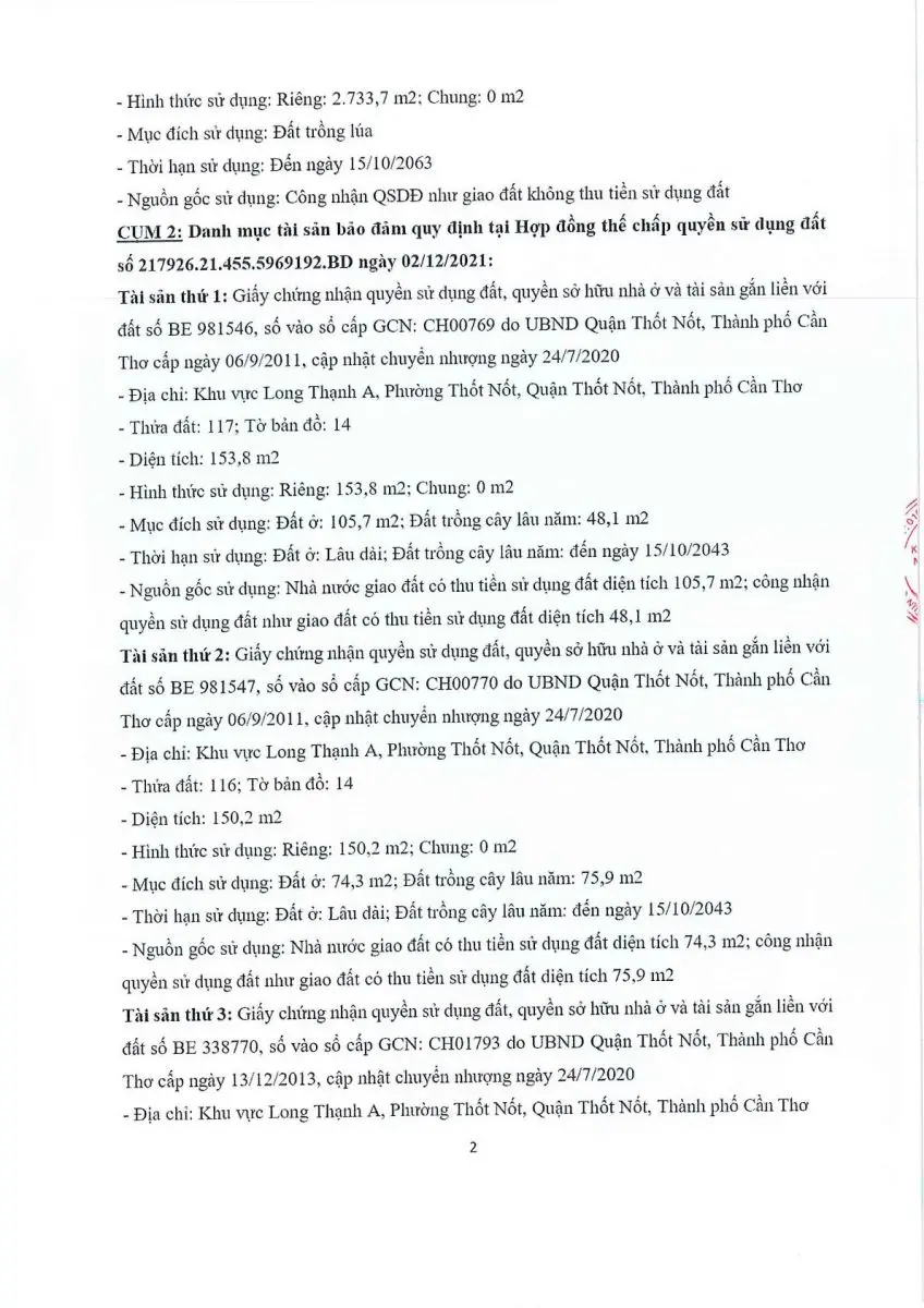 Ảnh chụp văn bản thông báo, trang 2