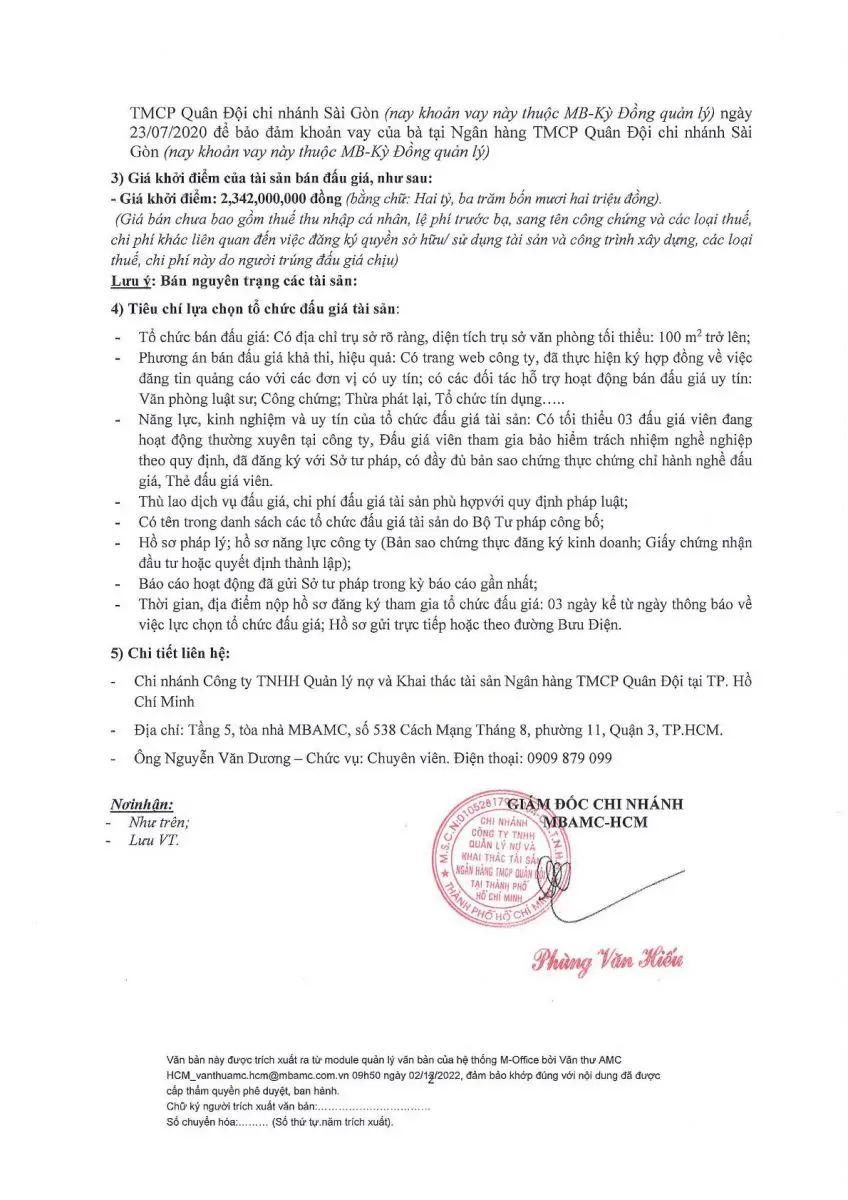 Ảnh chụp văn bản thông báo, trang 2