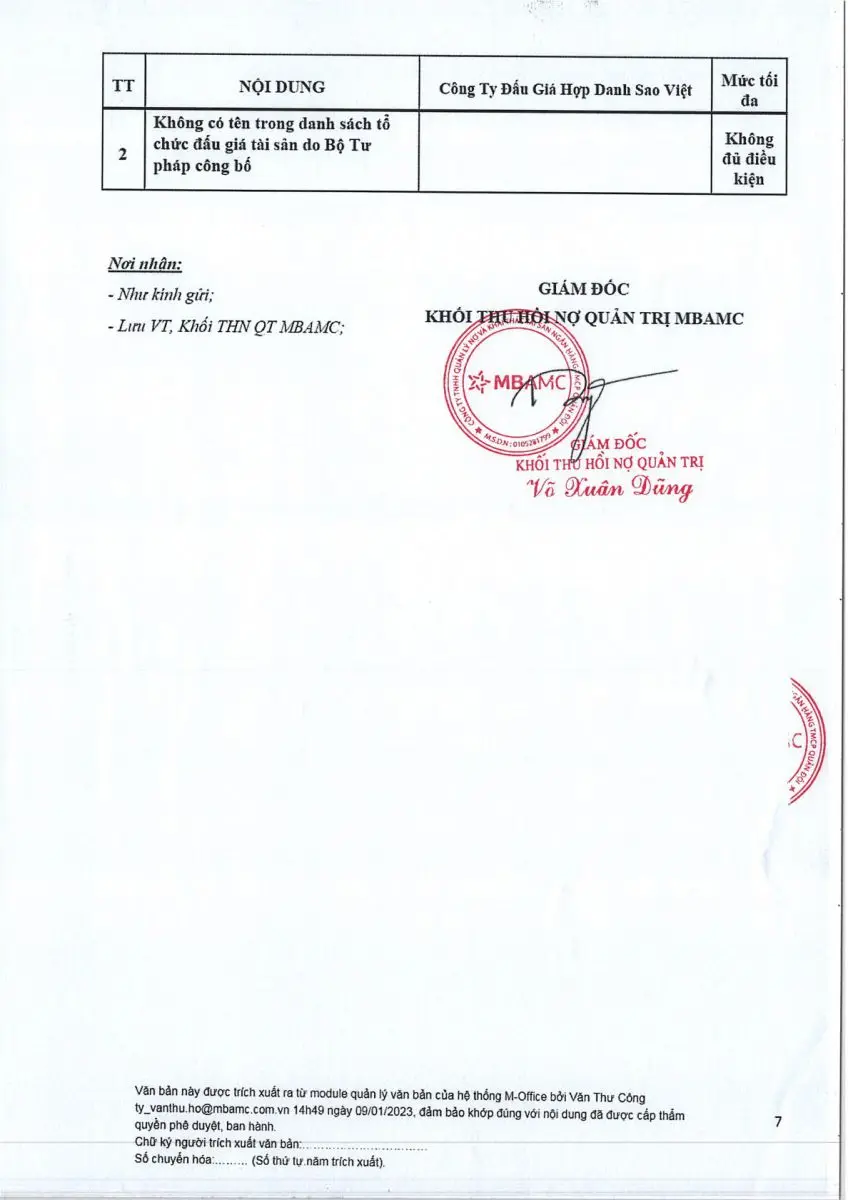 Ảnh chụp văn bản thông báo, trang 7