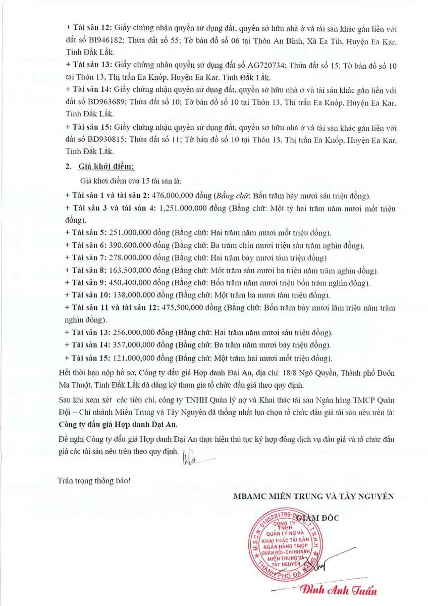 Ảnh chụp văn bản thông báo, trang 2