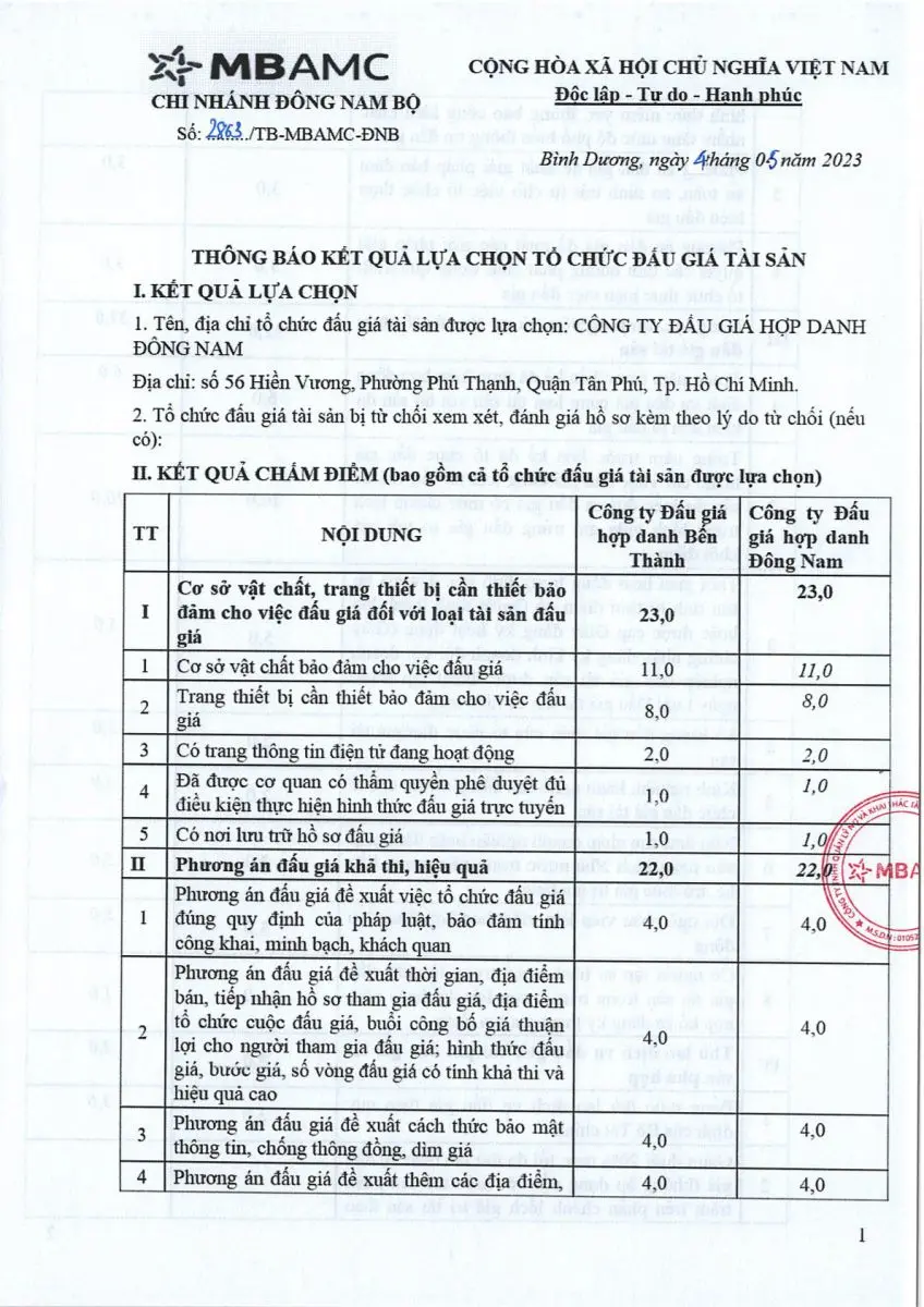 Ảnh chụp văn bản thông báo, trang 1