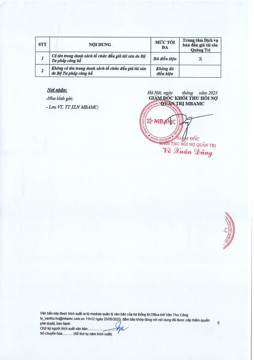 Ảnh chụp văn bản thông báo, trang 5