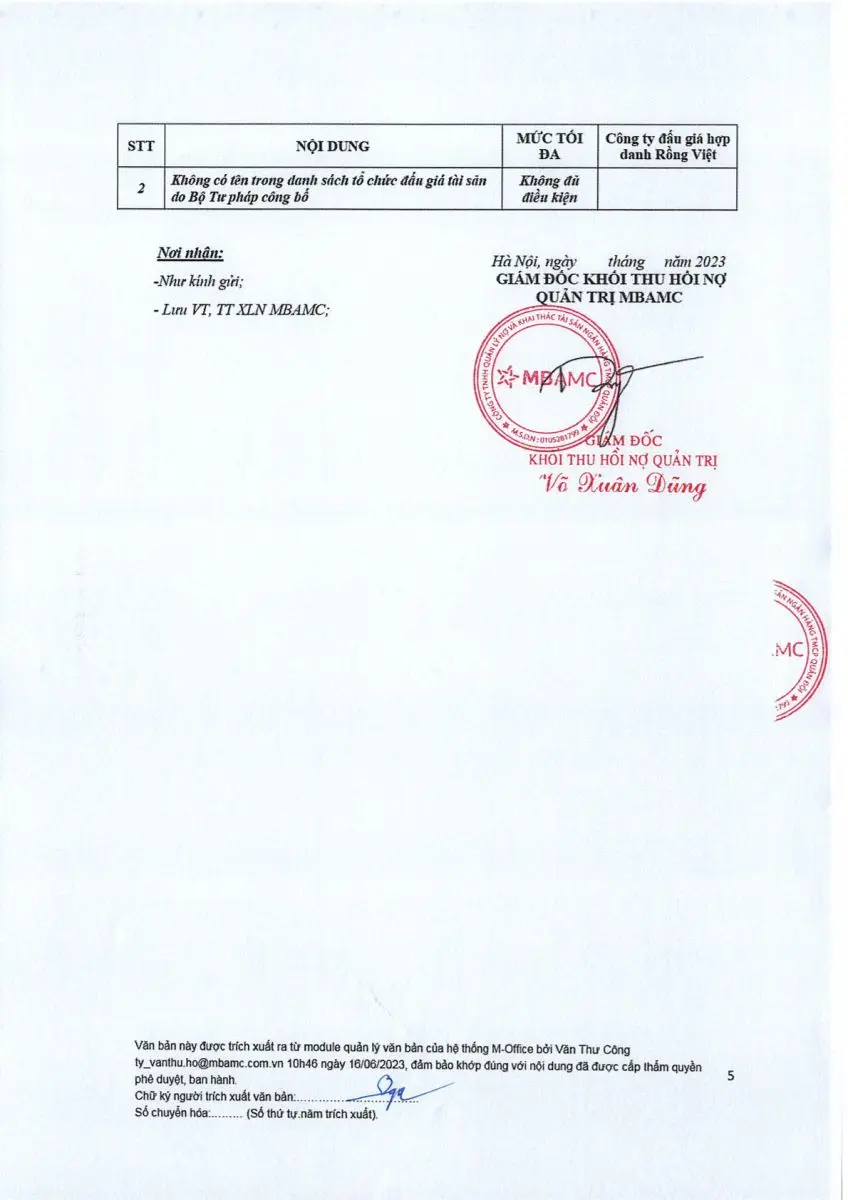 Ảnh chụp văn bản thông báo, trang 5