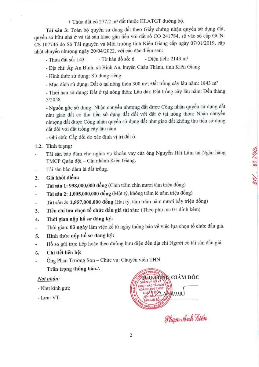 Ảnh chụp văn bản thông báo, trang 2