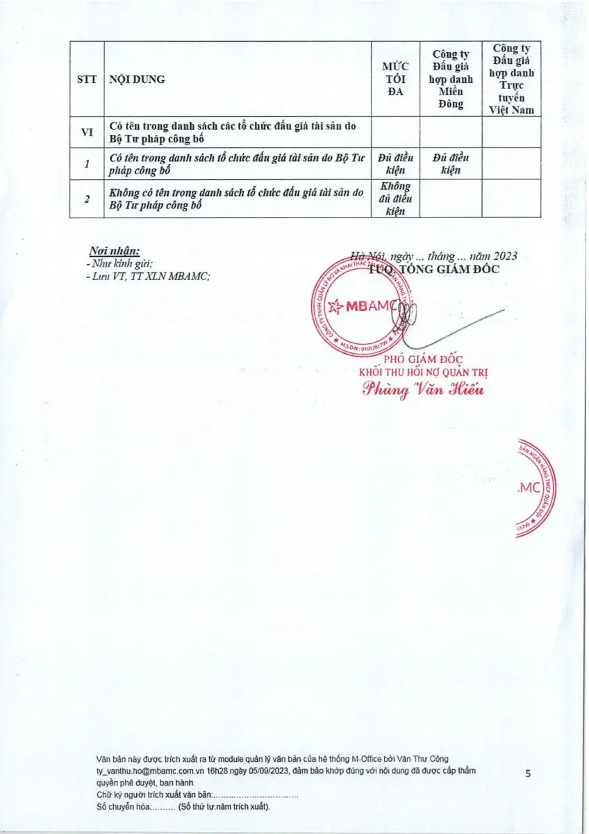 Ảnh chụp văn bản thông báo, trang 5