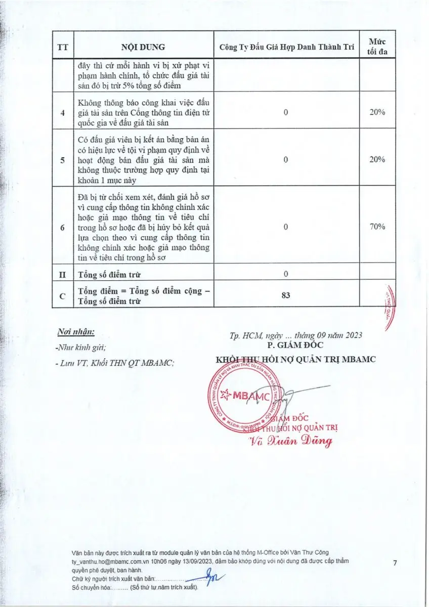 Ảnh chụp văn bản thông báo, trang 7