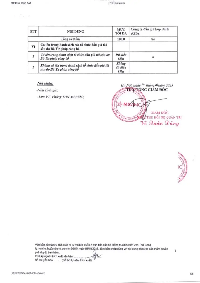 Ảnh chụp văn bản thông báo, trang 5