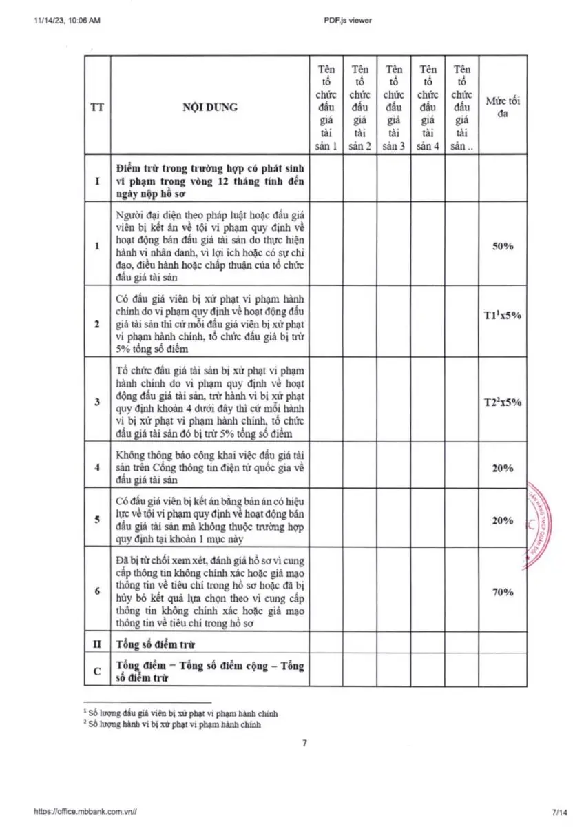Ảnh chụp văn bản thông báo, trang 7