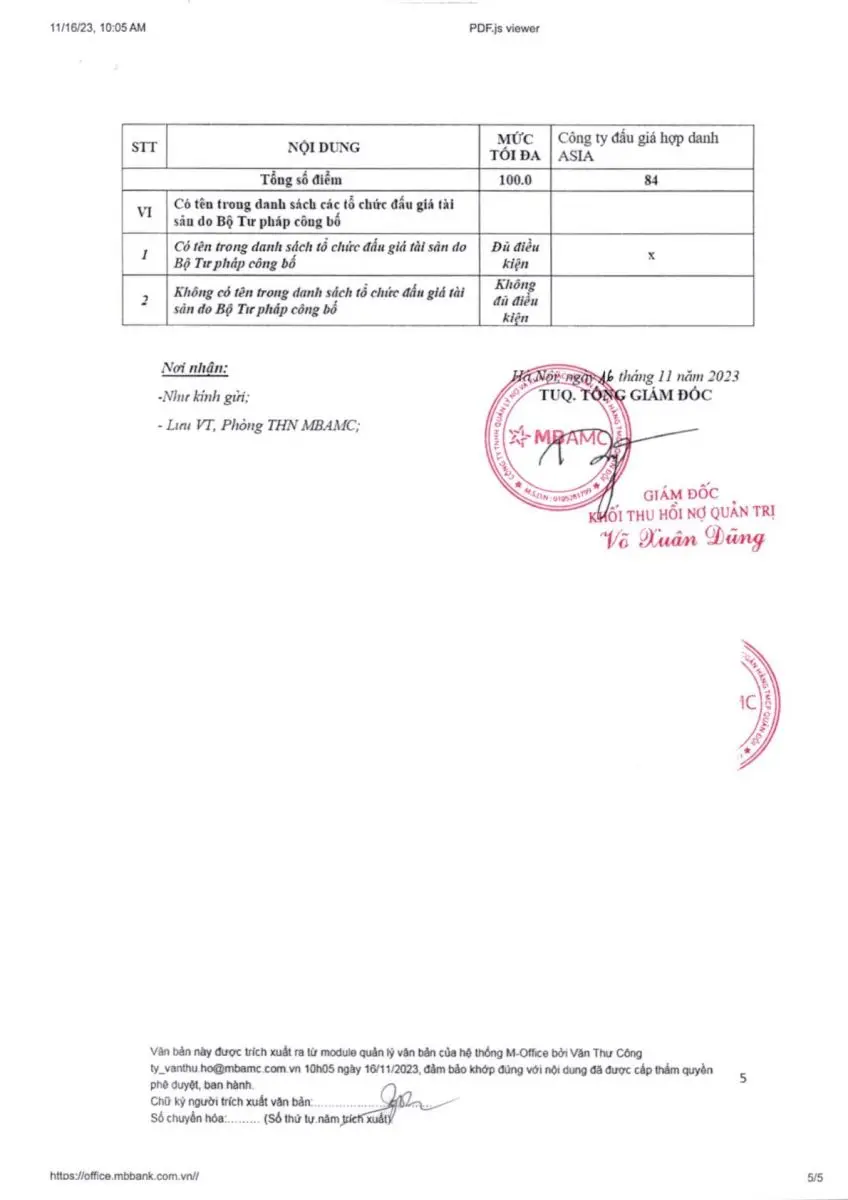 Ảnh chụp văn bản thông báo, trang 5