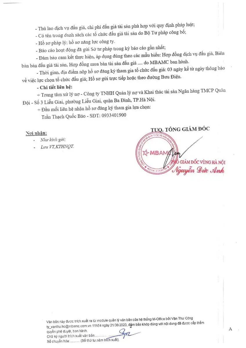 Ảnh chụp văn bản thông báo, trang 2