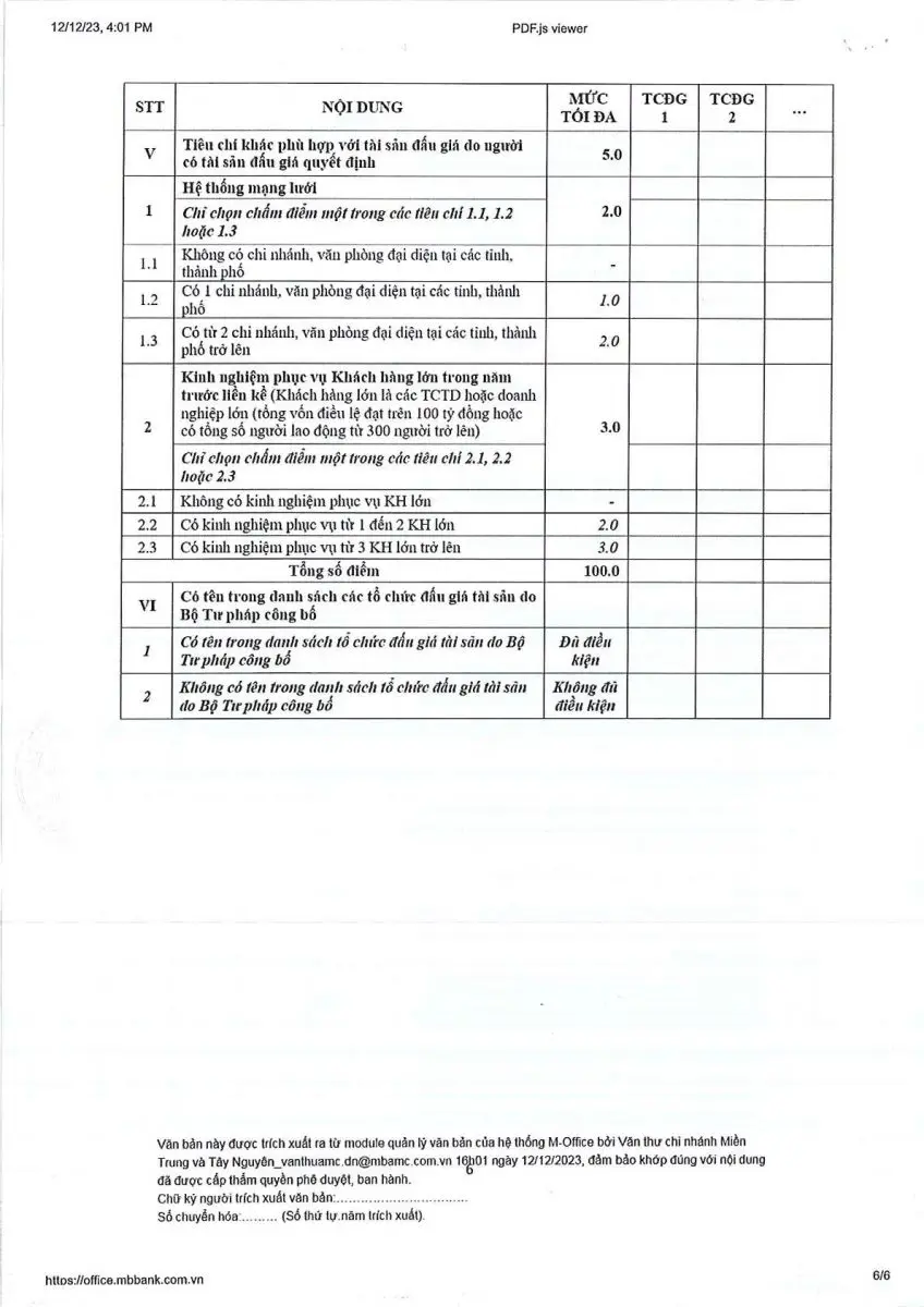 Ảnh chụp văn bản thông báo, trang 6