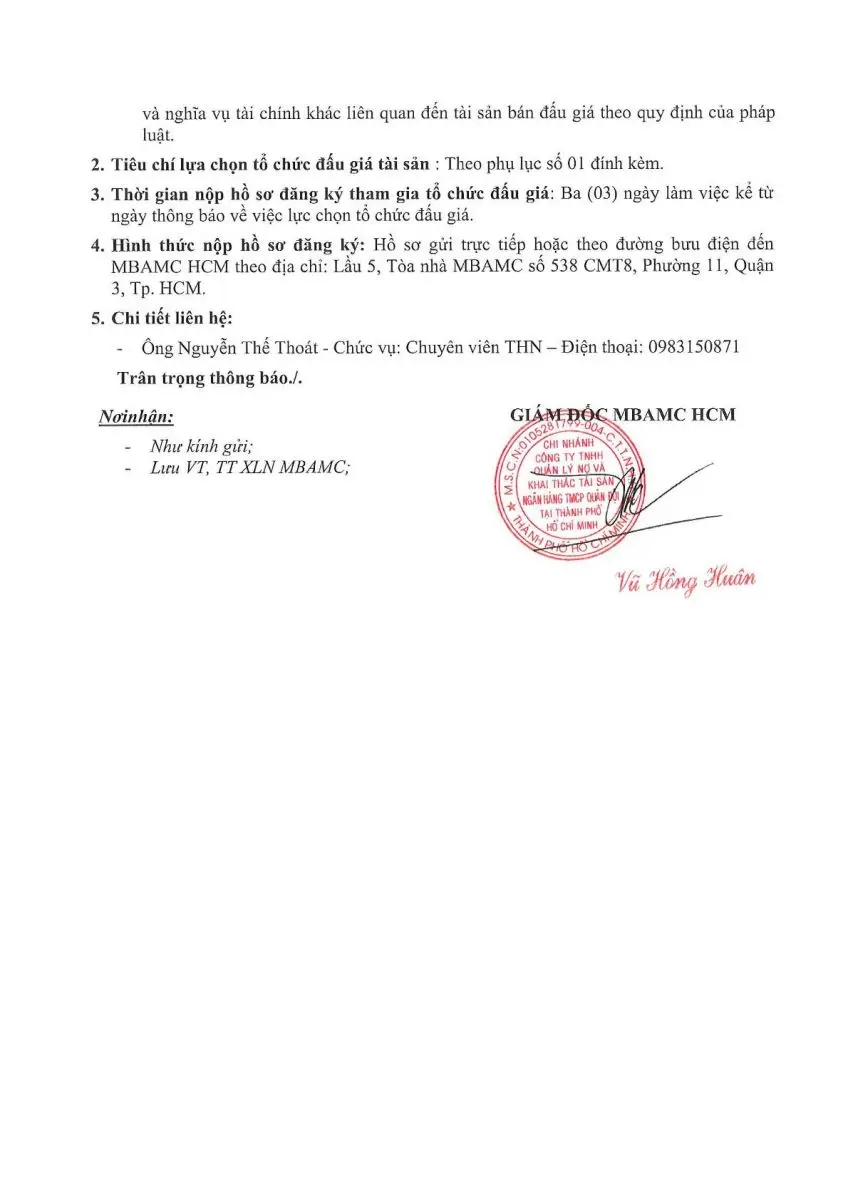 Ảnh chụp văn bản thông báo, trang 2