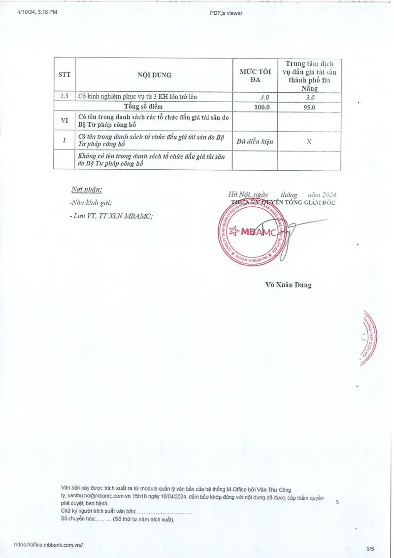Ảnh chụp văn bản thông báo, trang 5