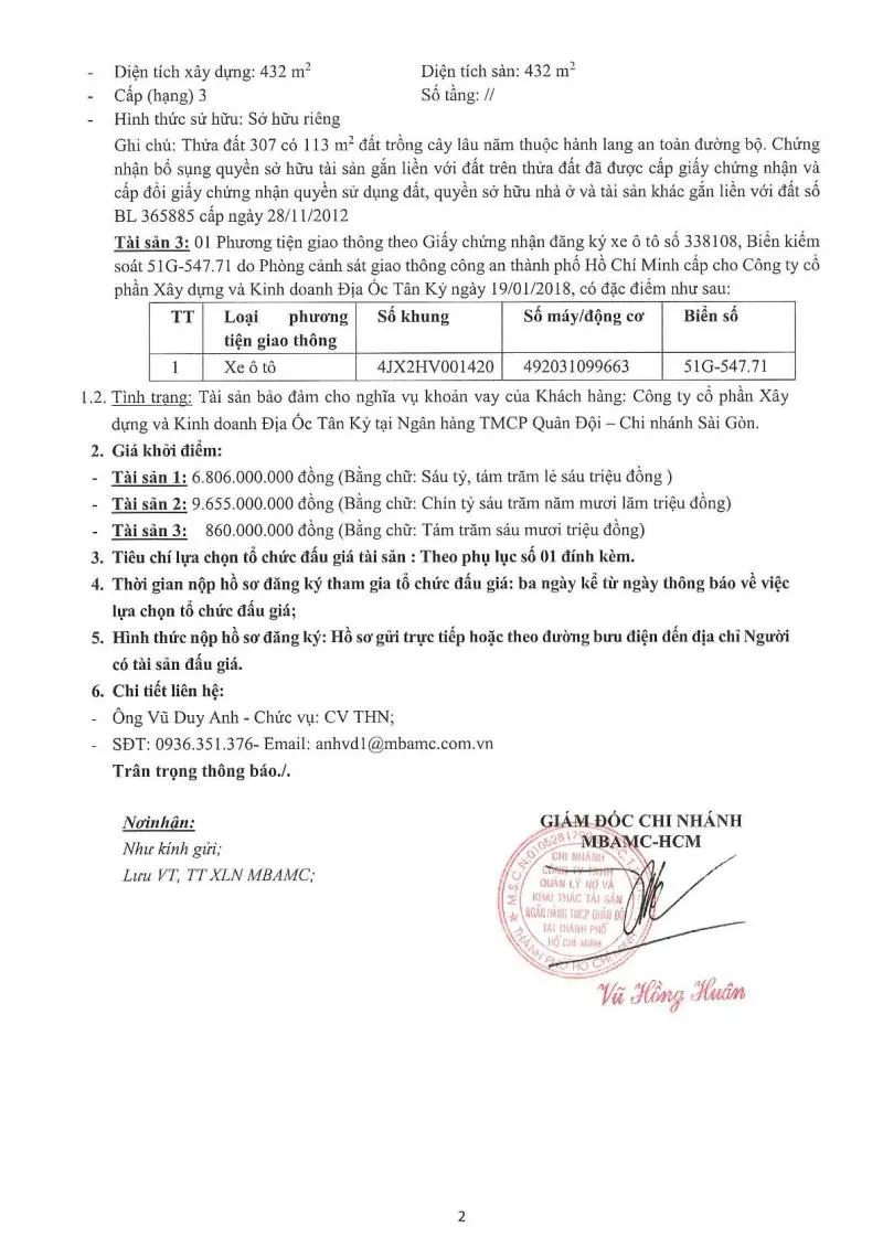 Ảnh chụp văn bản thông báo, trang 2