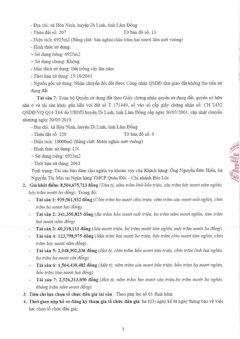 Ảnh chụp văn bản thông báo, trang 3