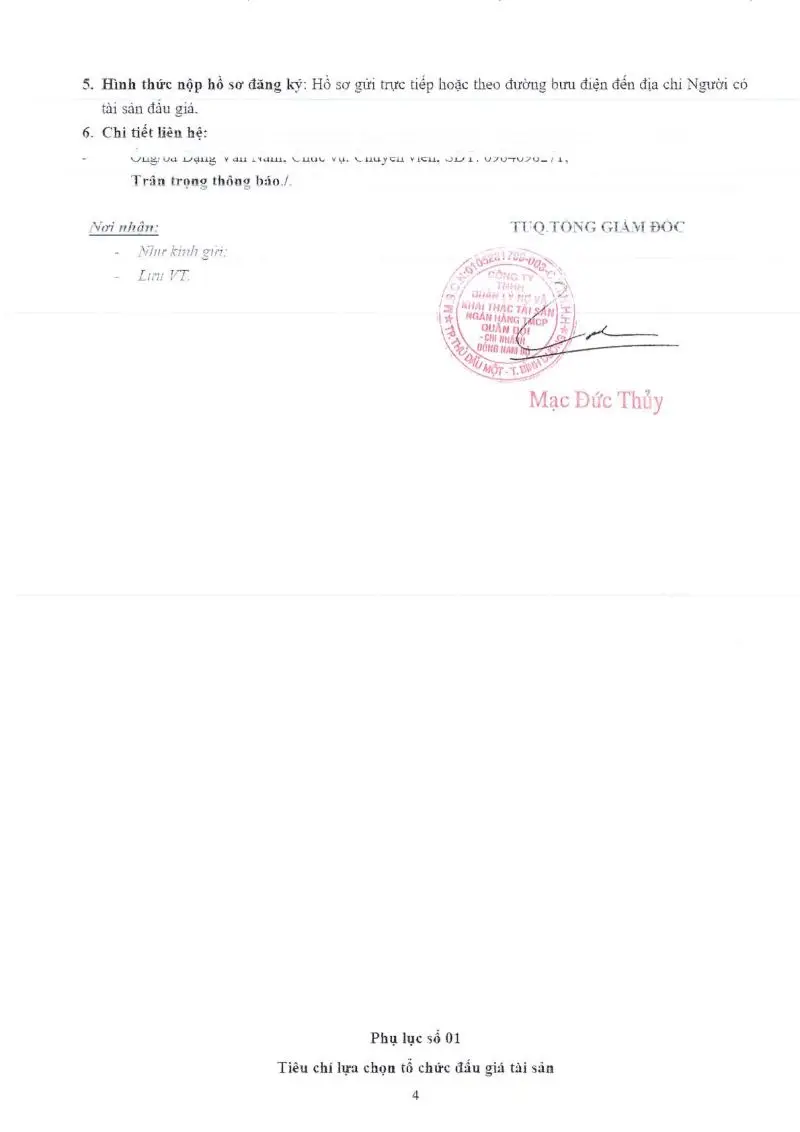 Ảnh chụp văn bản thông báo, trang 4