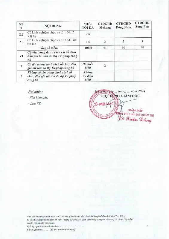 Ảnh chụp văn bản thông báo, trang 6