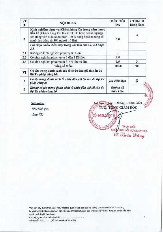 Ảnh chụp văn bản thông báo, trang 5