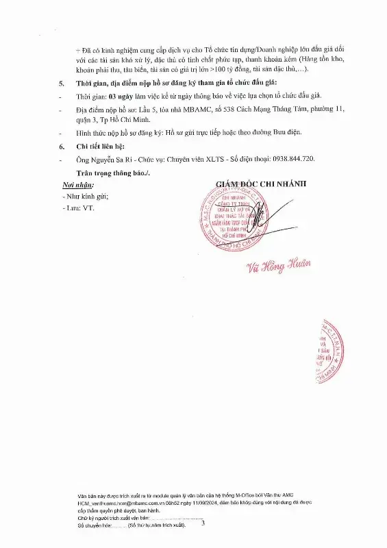 Ảnh chụp văn bản thông báo, trang 3