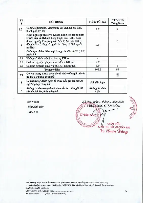 Ảnh chụp văn bản thông báo, trang 5
