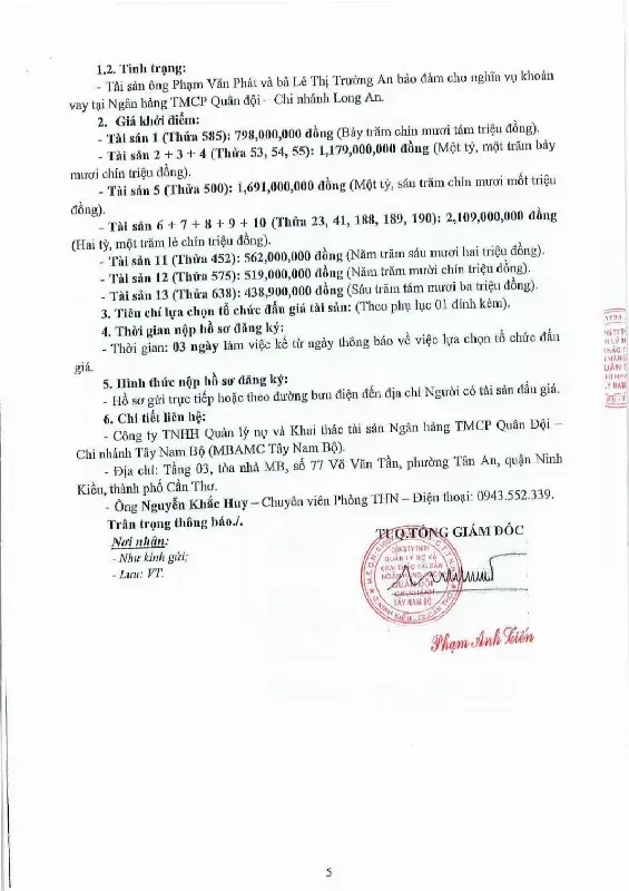 Ảnh chụp văn bản thông báo, trang 5