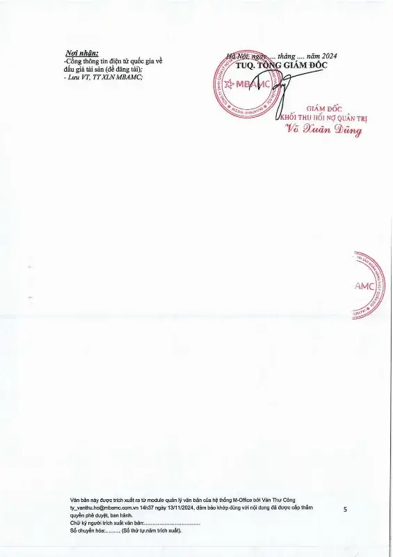 Ảnh chụp văn bản thông báo, trang 5