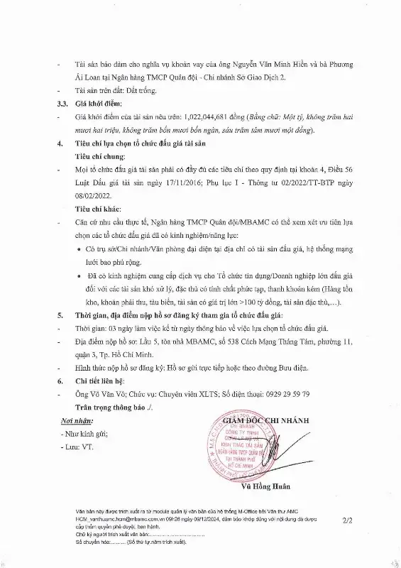 Ảnh chụp văn bản thông báo, trang 2