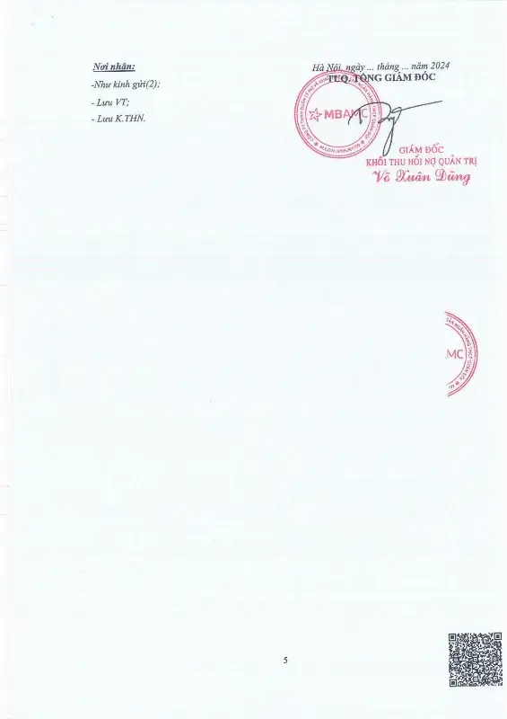 Ảnh chụp văn bản thông báo, trang 5