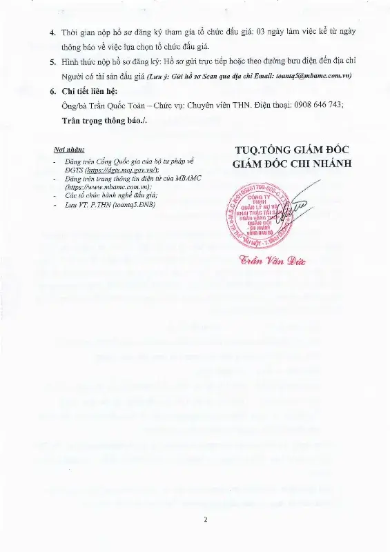 Ảnh chụp văn bản thông báo, trang 2