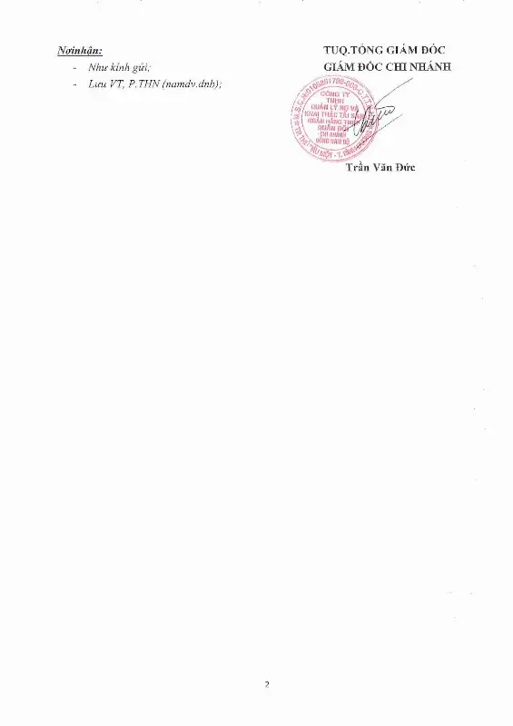 Ảnh chụp văn bản thông báo, trang 2