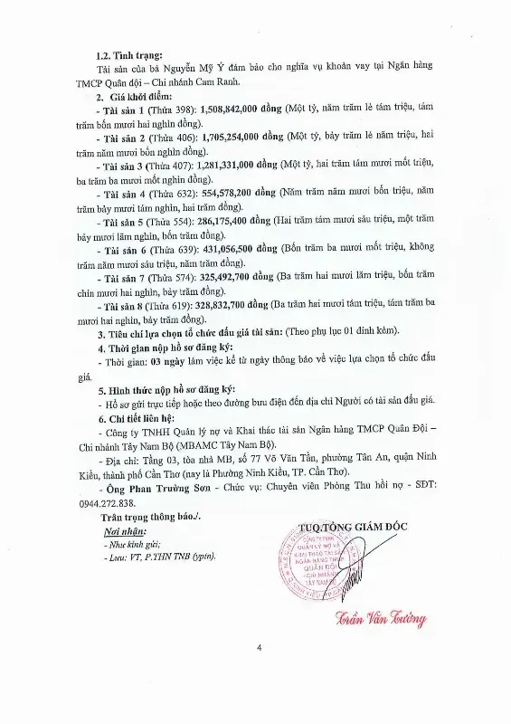 Ảnh chụp văn bản thông báo, trang 4