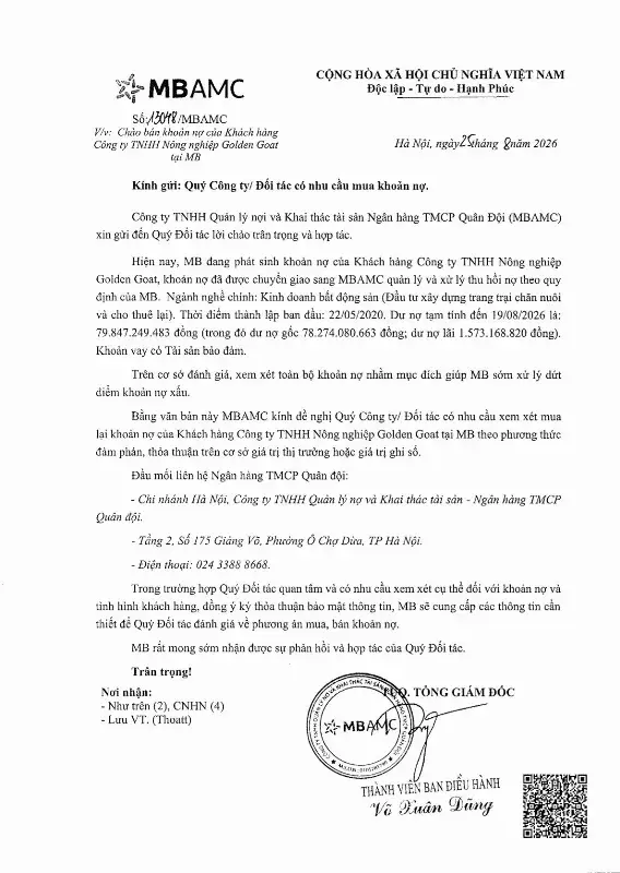 Ảnh chụp văn bản thông báo, trang 1