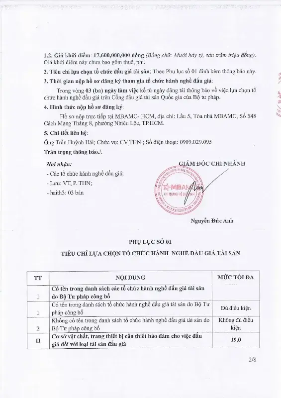Ảnh chụp văn bản thông báo, trang 2