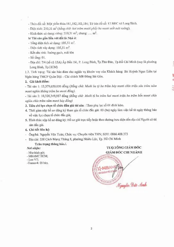 Ảnh chụp văn bản thông báo, trang 2