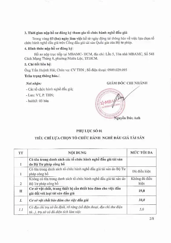 Ảnh chụp văn bản thông báo, trang 2