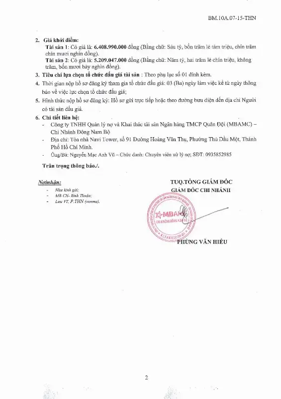 Ảnh chụp văn bản thông báo, trang 2