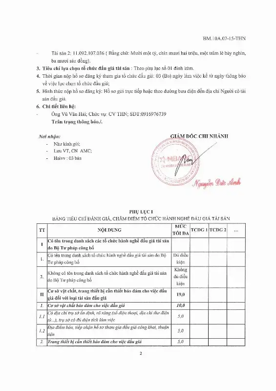 Ảnh chụp văn bản thông báo, trang 2